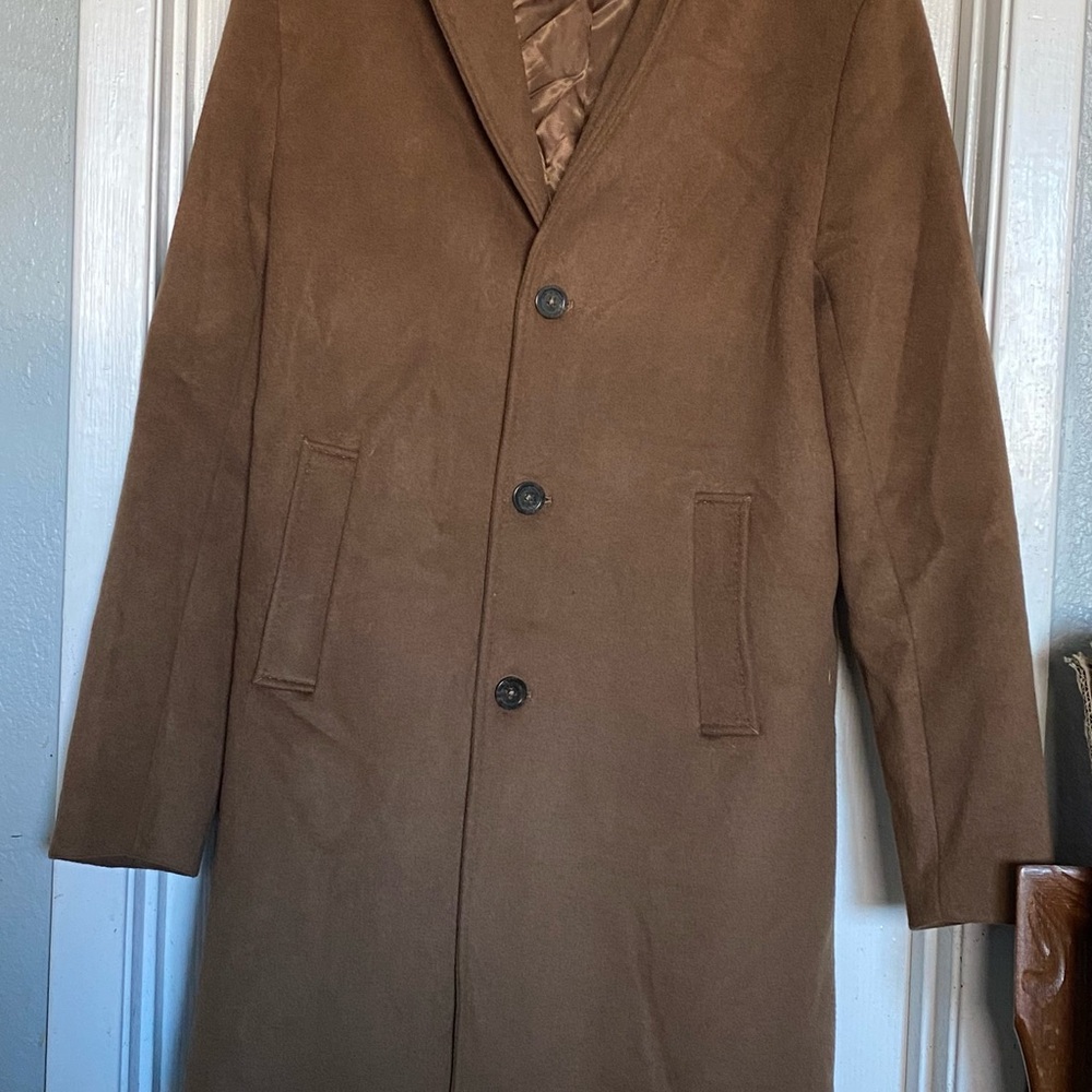 Men's Shaquille O'Neal Big & Tall Long Length Topcoat - Camel - Size XLG